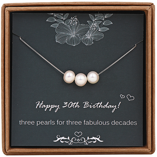 3 Pearl Choker Necklace 30th Birthday Gift for Women