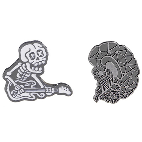 JLJ Enamel Pin Set Punk Cute Brooches for Party Vampire Skull Wi